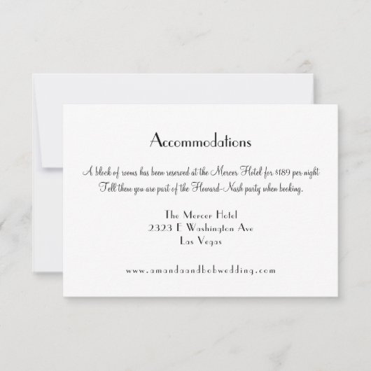 Gold en Black Vegas Destiny Accommodaties Kaart (Voorkant)