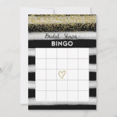 Gold en Black Vrijgezellenfeest Bingo Card Kaart (Voorkant)