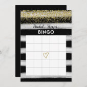 Gold en Black Vrijgezellenfeest Bingo Card Kaart (Voorkant / Achterkant)