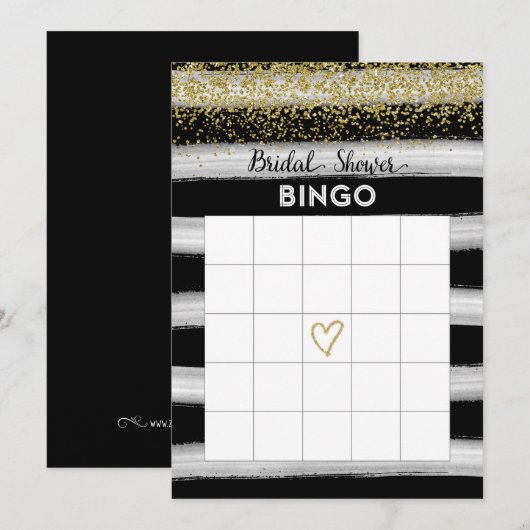 Gold en Black Vrijgezellenfeest Bingo Card Kaart (Voorkant / Achterkant)