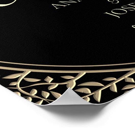 Gold en Black Wedding Poster (Hoek)