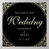 Gold en Black Wedding Poster (Voorkant)