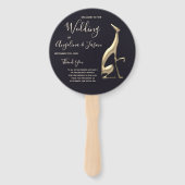 Gold en Black Wedding Program Handwaaier (Voorkant)