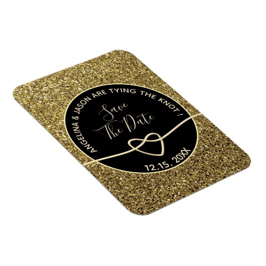 Gold en Black Wedding Save the Date Magneet (Rechterzijde)