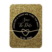 Gold en Black Wedding Save the Date Magneet (Verticaal)