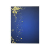 Gold- en blauw kerstkaartje notitieblok (Linkerzijde)