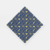 Gold- en blauw Nautisch ontwerp Servet (Hoek)
