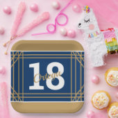 Gold- en blauw-sportweddenthema Papieren Bord (Feest)