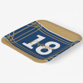 Gold- en blauw-sportweddenthema Papieren Bord (Gebogen)