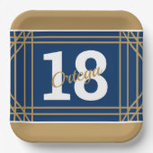 Gold- en blauw-sportweddenthema Papieren Bord (Voorkant)