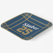 Gold- en blauw-sportweddenthema Papieren Bord (Gebogen)