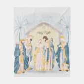 Gold- en blauwe feestdag fleece deken (Voorkant)