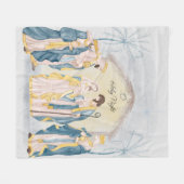 Gold- en blauwe feestdag fleece deken (Voorkant (Horizontaal))