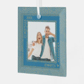 Gold- en blauwe foto glas ornament (Voorkant links)