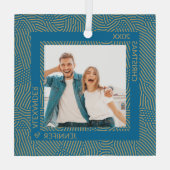 Gold- en blauwe foto glas ornament (Achterkant)