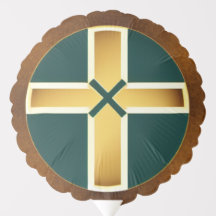 Gold en Blauwgroen Cross-ballon
