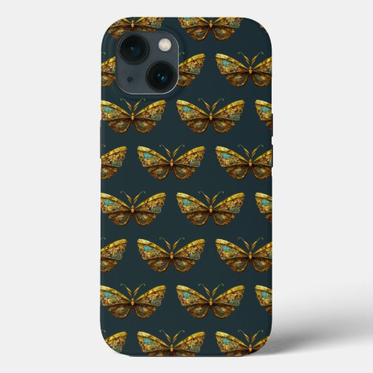  Gold- en Blauwgroen mobiele telefoondraagtas Case-Mate iPhone Case (Achterkant)