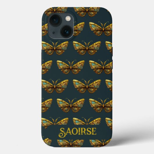 Gold- en Blauwgroen mobiele telefoondraagtas Case-Mate iPhone Case (Achterkant)
