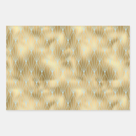 Gold- en Blauwgroen ontwerpmodel voor decodering Inpakpapier Vel (Voorkant)