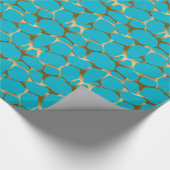 Gold en Blue Abstract leopard Pattern Cadeaupapier (Hoek)