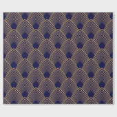 Gold en Blue Art Deco Pattern Cadeaupapier (Vlak)