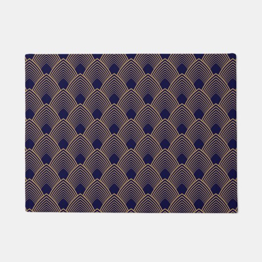 Gold en Blue Art Deco Pattern Deurmat (Voorkant)