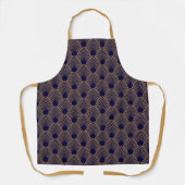 Gold en Blue Art Deco Pattern Schort (Voorkant)