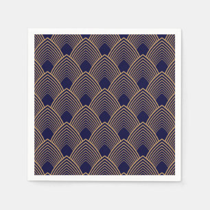 Gold en Blue Art Deco Pattern Servet