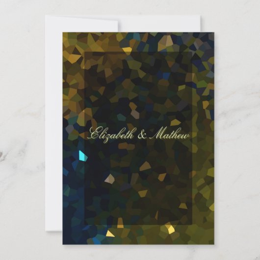 Gold en Blue Crystal Glitter Kaart (Achterkant)