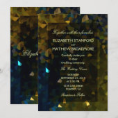 Gold en Blue Crystal Glitter Kaart (Voorkant / Achterkant)