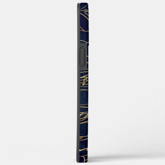 Gold en Blue Dahlia Flower Case-Mate iPhone Case (Achterkant / Rechts)