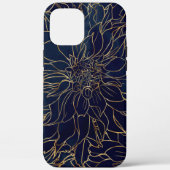 Gold en Blue Dahlia Flower Case-Mate iPhone Case (Achterkant)