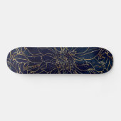 Gold en Blue Dahlia Flower Persoonlijk Skateboard (Horizontaal)
