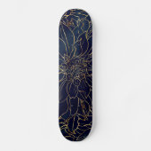 Gold en Blue Dahlia Flower Persoonlijk Skateboard (Voorkant)