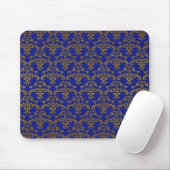 Gold en Blue Damask Muismat (Met muis)