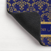 Gold en Blue Damask Muismat (Hoek)