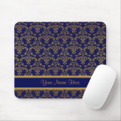Gold en Blue Damask Muismat (Met muis)