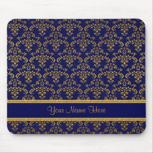 Gold en Blue Damask Muismat