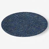 Gold en Blue Egyptian Hieroglyphs Pattern Papieren Bordje (Gekanteld)