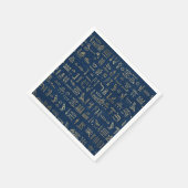 Gold en Blue Egyptian Hieroglyphs Pattern Servet (Hoek)