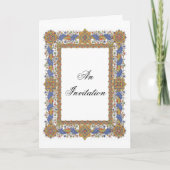 Gold en Blue Elegant Custom Invitation (Voorkant)
