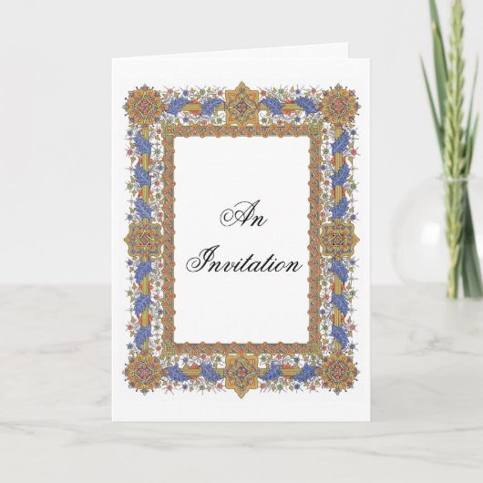 Gold en Blue Elegant Custom Invitation (Voorkant)