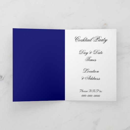 Gold en Blue Elegant Custom Invitation (Binnen)