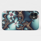 Gold en Blue Fractal Flowers Case-Mate iPhone Case (Achterkant (horizontaal))