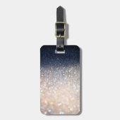 Gold en Blue Glitter Bagagelabel (Voorkant verticaal)