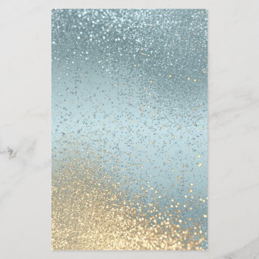 Gold en Blue Glitter - Menu (Achterkant)