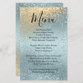 Gold en Blue Glitter - Menu (Voorkant / Achterkant)