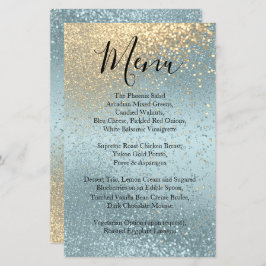 Gold en Blue Glitter - Menu