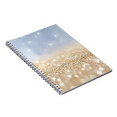 Gold en Blue Glitter Notitieboek (Rechterzijde)