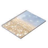 Gold en Blue Glitter Notitieboek (Linkerzijde)